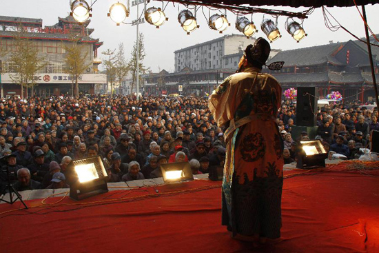 Chinese traditional opera performed Outdoor in Xingtai, China's Hebei
