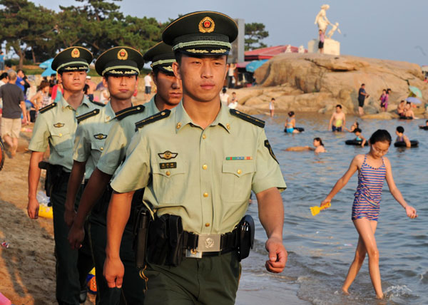 Police safeguard busy summer resort
